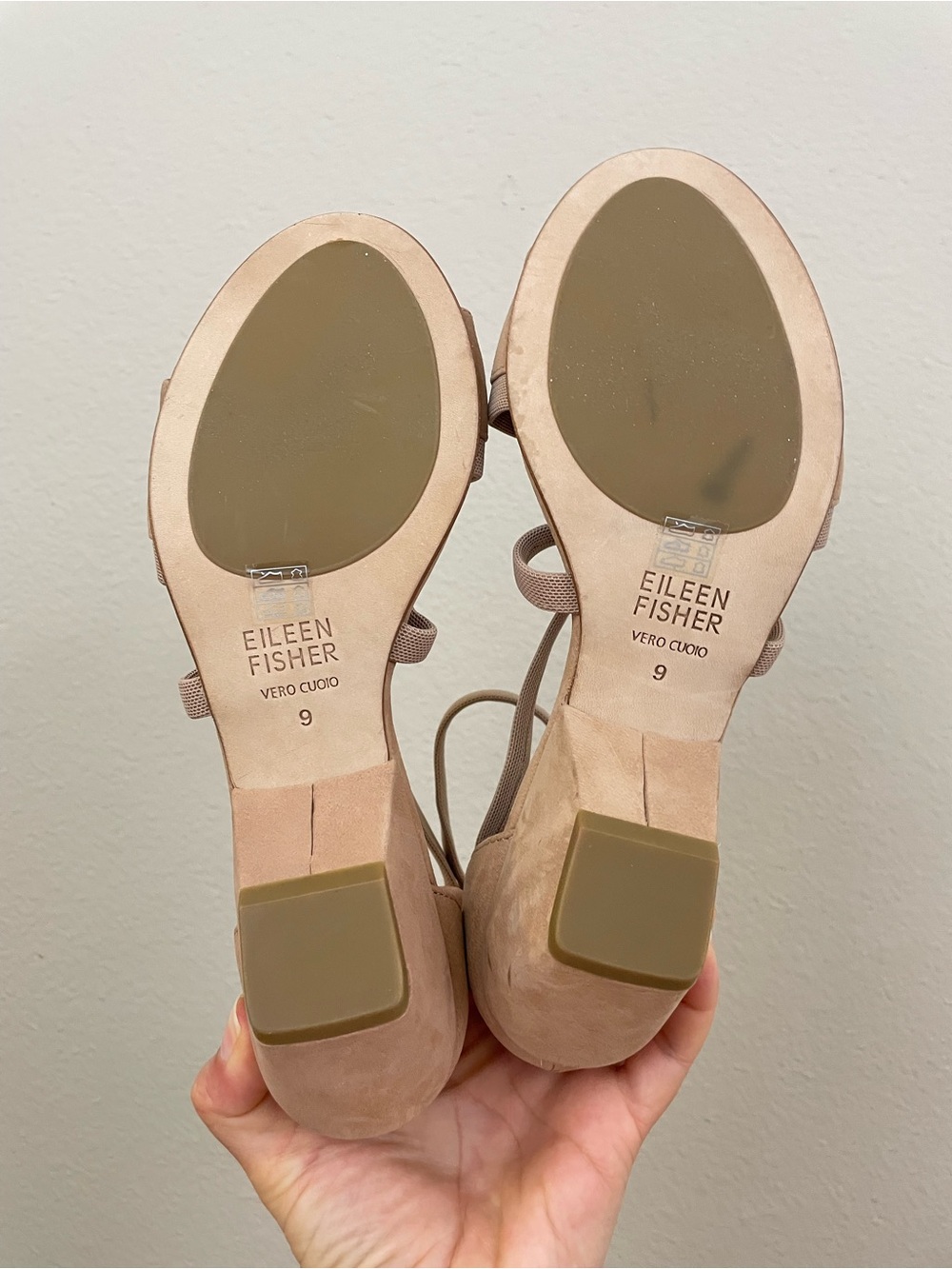 NEW Eileen Fisher Women’s Tan Suede Block Heel Sandals with Ankle Strap Size 9 - Picture 7 of 7